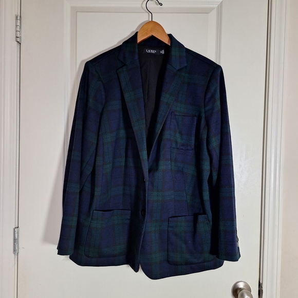 Lauren Ralph Lauren Plaid Double Knit Jacquard Suit Set Size 2X 1X Pant